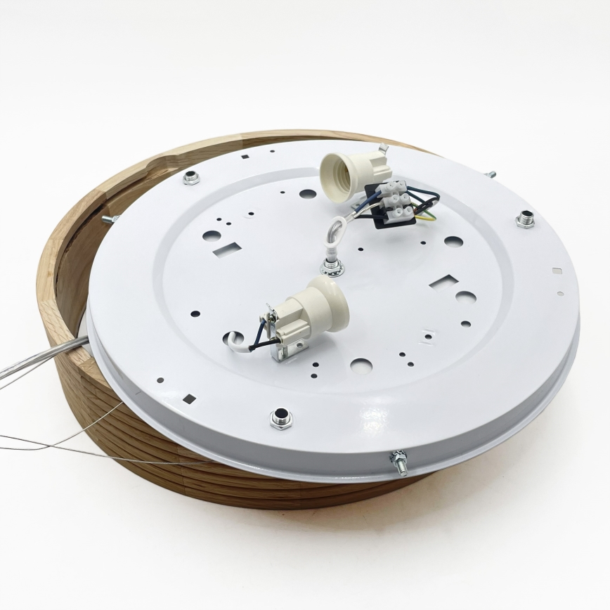 Brilagi - Suspension LED sur câble CARVALHO MODERN 2xE27/60W/230V chêne Ø 37,5 cm