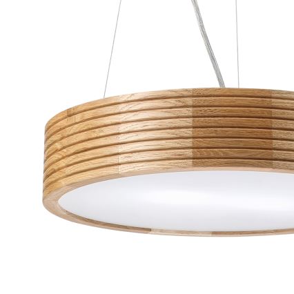 Brilagi - Suspension LED sur câble CARVALHO MODERN 2xE27/60W/230V chêne Ø 37,5 cm