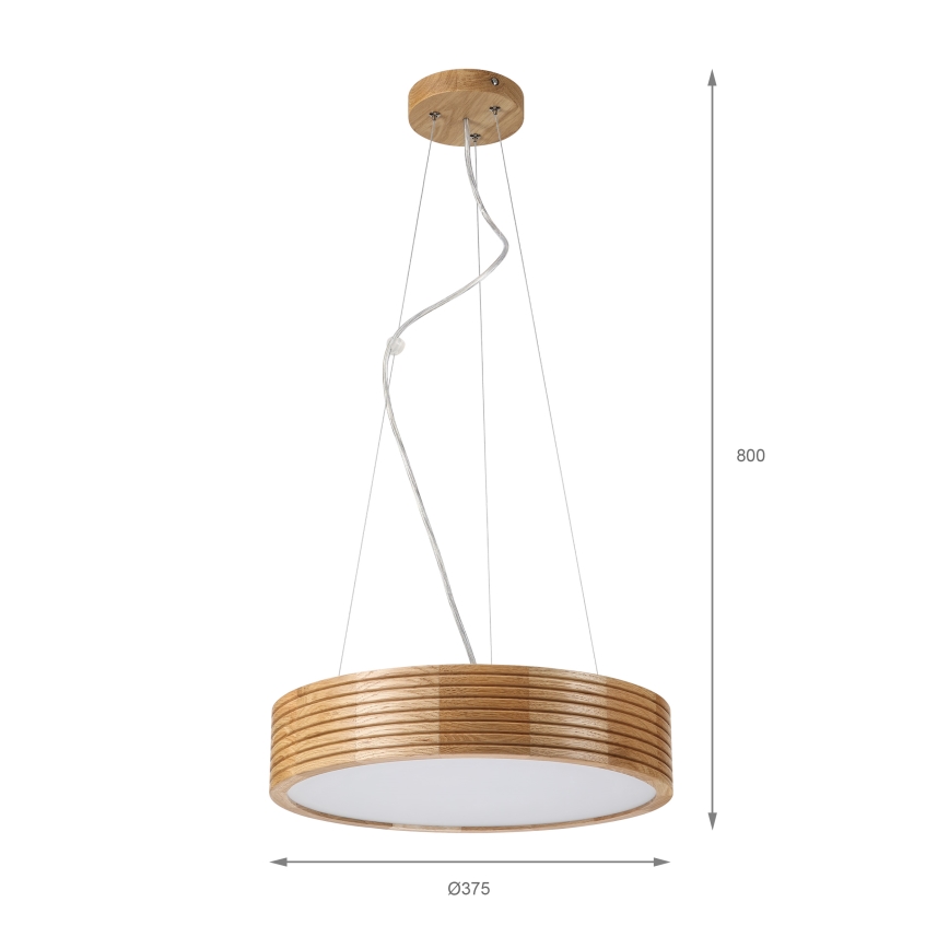 Brilagi - Suspension LED sur câble CARVALHO MODERN 2xE27/60W/230V chêne Ø 37,5 cm
