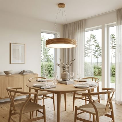 BRILAGI - Suspension LED sur câble CARVALHO MODERN 3xE27/60W/230V chêne Ø 47,5 cm