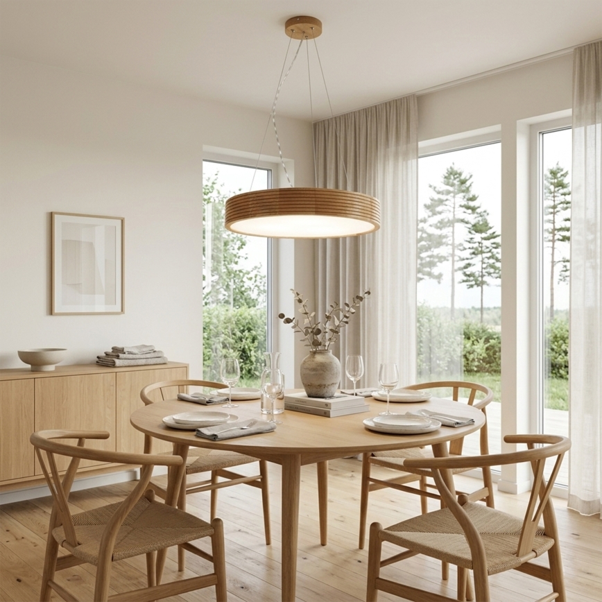 BRILAGI - Suspension LED sur câble CARVALHO MODERN 3xE27/60W/230V chêne Ø 47,5 cm