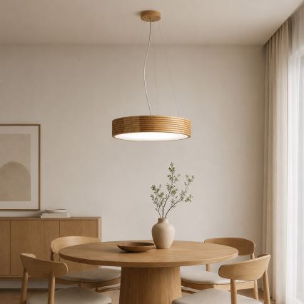 BRILAGI - Suspension LED sur câble CARVALHO MODERN 3xE27/60W/230V chêne Ø 47,5 cm
