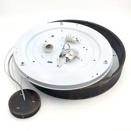 Brilagi - Suspension LED sur câble CARVALHO SMOKEY 3xE27/60W/230V chêne Ø 47,5 cm