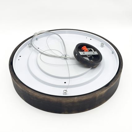 Brilagi - Suspension LED sur câble CARVALHO SMOKEY 3xE27/60W/230V chêne Ø 47,5 cm