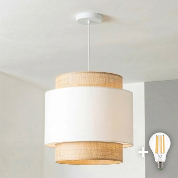 Brilagi - Suspension LED sur câble CERIA 1xE27/40W/230V Ø 30 cm beige/blanc