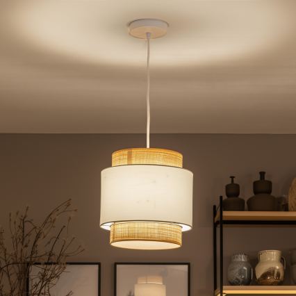 Brilagi - Suspension LED sur câble CERIA 1xE27/40W/230V Ø 30 cm beige/blanc