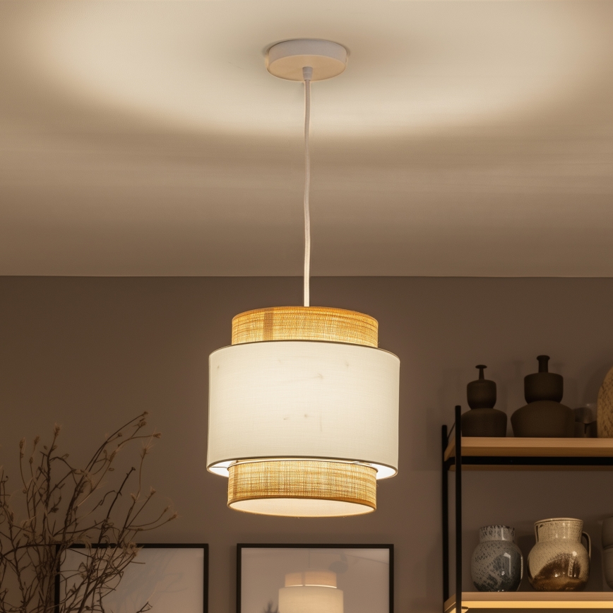 Brilagi - Suspension LED sur câble CERIA 1xE27/40W/230V Ø 30 cm beige/blanc