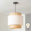 Brilagi - Suspension LED sur câble CERIA 1xE27/40W/230V Ø 30 cm noir/beige/blanc