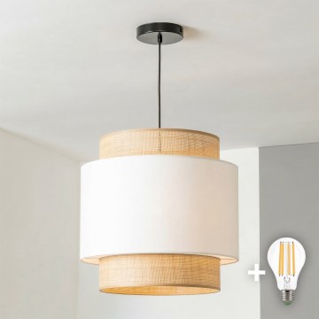 Brilagi - Suspension LED sur câble CERIA 1xE27/40W/230V Ø 30 cm noir/beige/blanc
