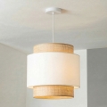 Brilagi - Suspension LED sur câble CERIA 1xE27/40W/230V Ø 40 cm beige/blanc
