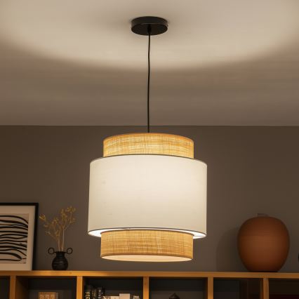 Brilagi - Suspension LED sur câble CERIA 1xE27/40W/230V Ø 40 cm noir/beige/blanc