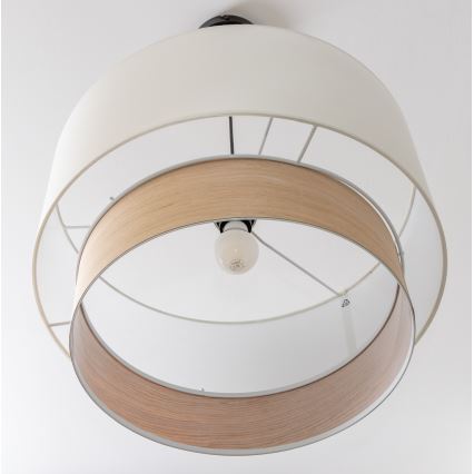 Brilagi - Suspension LED sur câble CERIA 1xE27/40W/230V Ø 50 cm blanc/beige