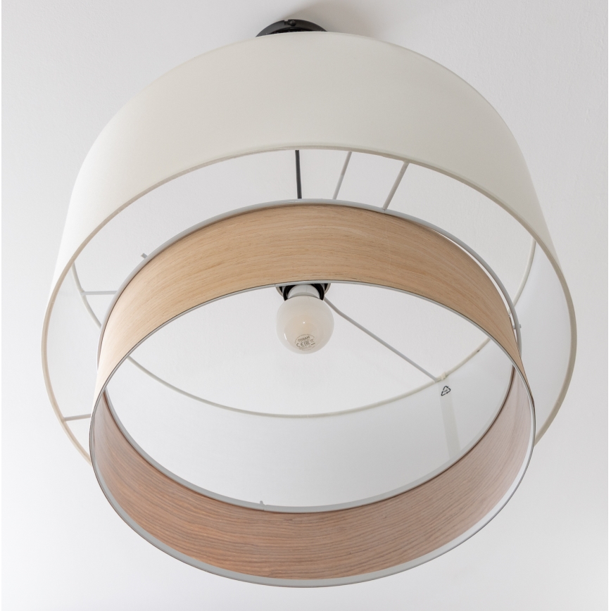 Brilagi - Suspension LED sur câble CERIA 1xE27/40W/230V Ø 50 cm blanc/beige