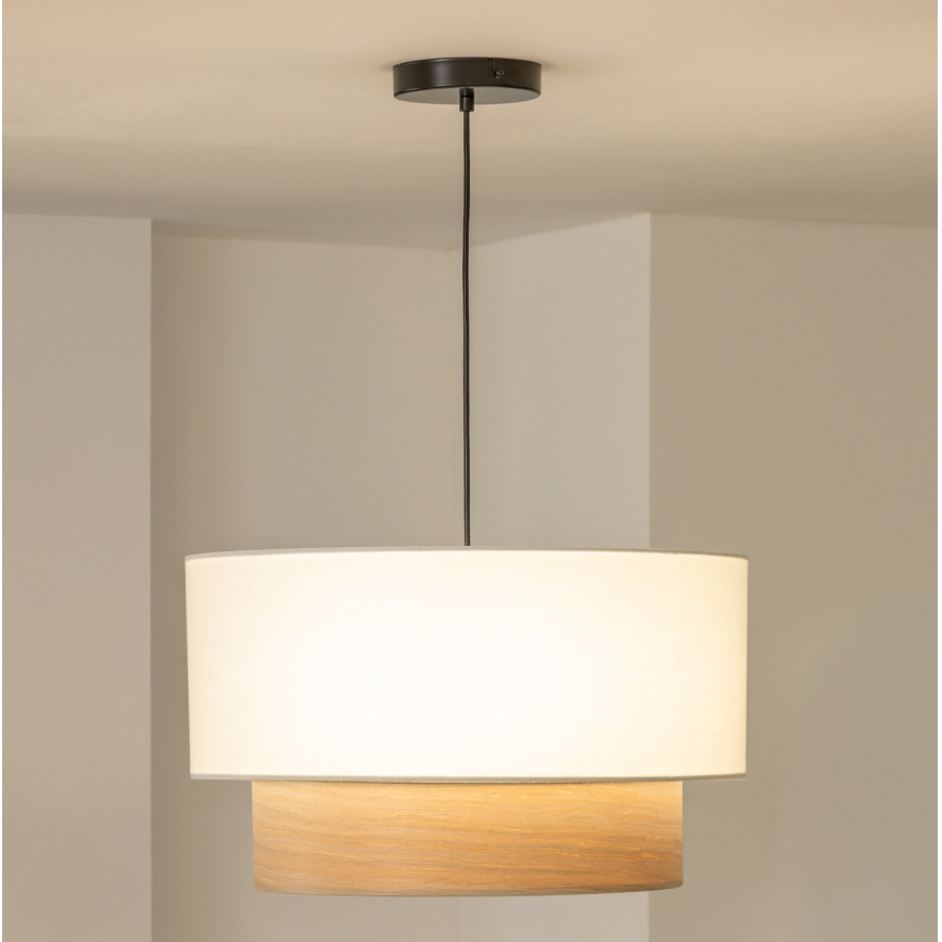 Brilagi - Suspension LED sur câble CERIA 1xE27/40W/230V Ø 50 cm blanc/beige