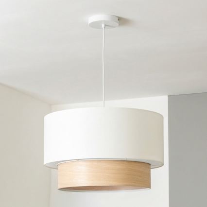 Brilagi - Suspension LED sur câble CERIA 1xE27/40W/230V Ø 50 cm blanche/beige