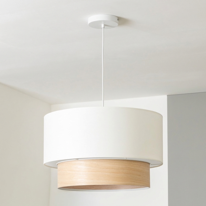 Brilagi - Suspension LED sur câble CERIA 1xE27/40W/230V Ø 50 cm blanche/beige