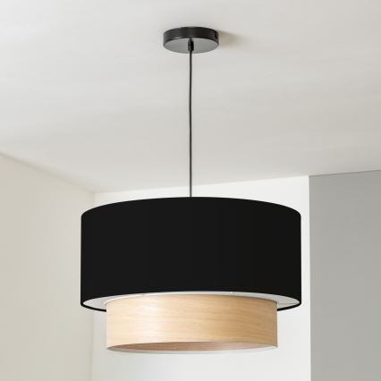 Brilagi - Suspension LED sur câble CERIA 1xE27/40W/230V Ø 50 cm noir/beige
