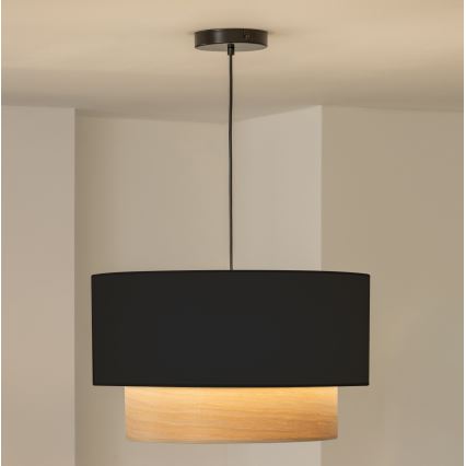 Brilagi - Suspension LED sur câble CERIA 1xE27/40W/230V Ø 50 cm noir/beige