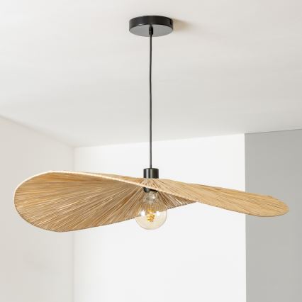 Brilagi - Suspension LED sur câble CERIA BOHO 1xE27/40W/230V diam. 80 cm en raphia