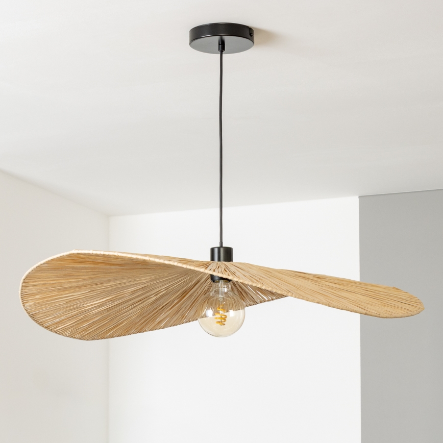Brilagi - Suspension LED sur câble CERIA BOHO 1xE27/40W/230V diam. 80 cm en raphia