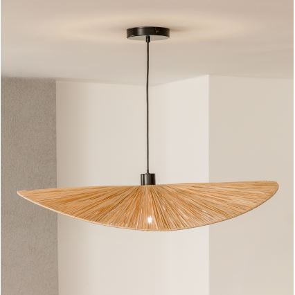 Brilagi - Suspension LED sur câble CERIA BOHO 1xE27/40W/230V diam. 80 cm en raphia