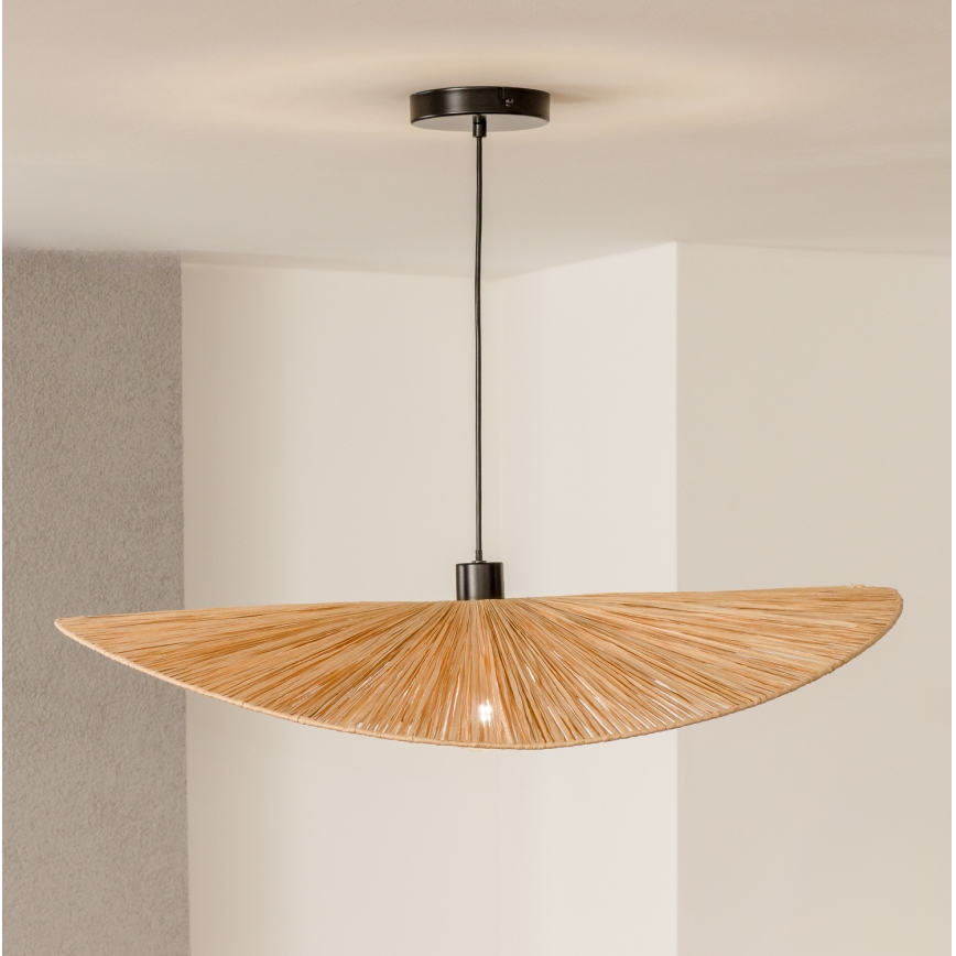 Brilagi - Suspension LED sur câble CERIA BOHO 1xE27/40W/230V diam. 80 cm en raphia
