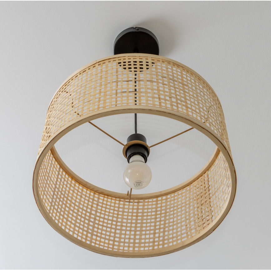Brilagi - Suspension LED sur câble CERIA BOHO 1xE27/40W/230V Ø 25 cm en bambou