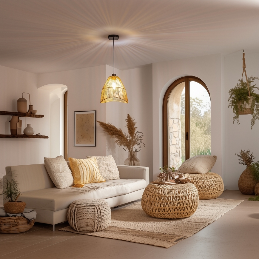 Brilagi - Suspension LED sur câble CERIA BOHO 1xE27/40W/230V Ø 30 cm marron