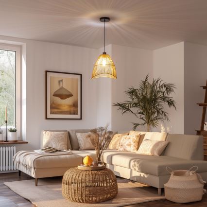 Brilagi - Suspension LED sur câble CERIA BOHO 1xE27/40W/230V Ø 30 cm marron