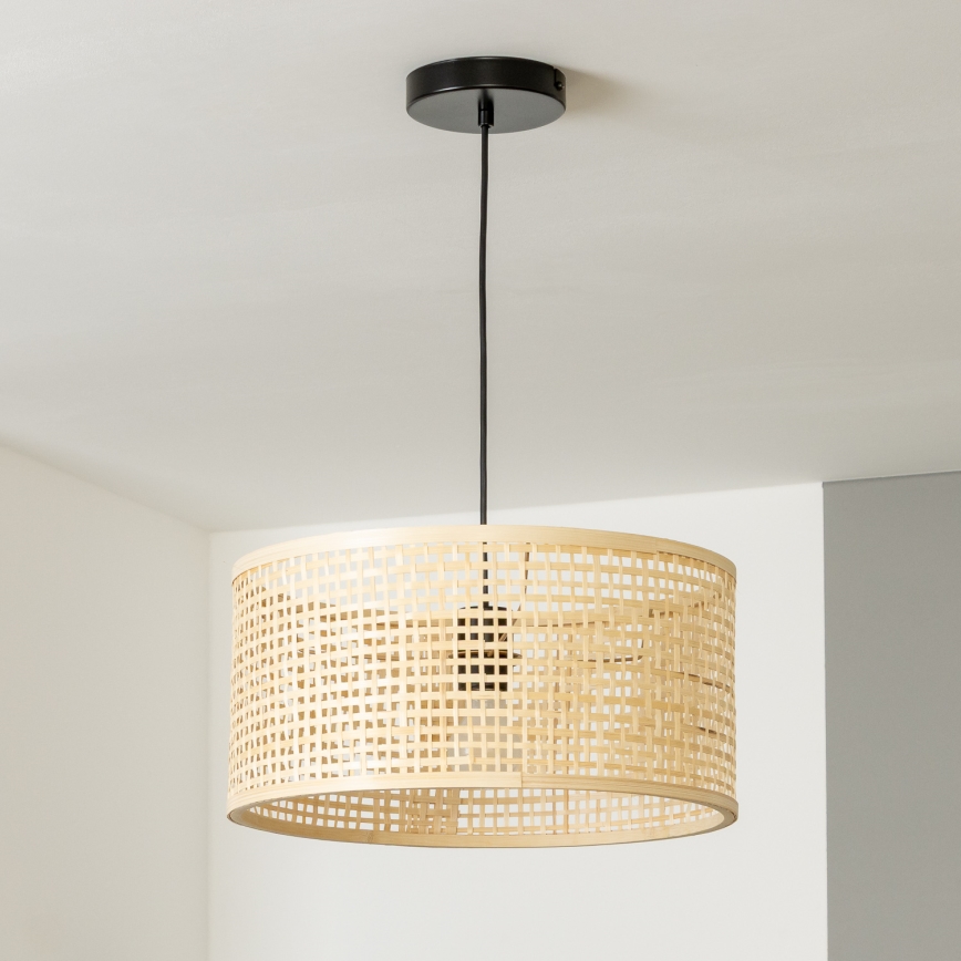Brilagi - Suspension LED sur câble CERIA BOHO 1xE27/40W/230V Ø 40 cm bambou