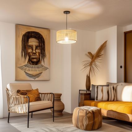 Brilagi - Suspension LED sur câble CERIA BOHO 1xE27/40W/230V Ø 40 cm bambou