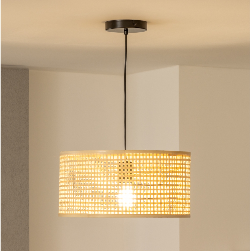 Brilagi - Suspension LED sur câble CERIA BOHO 1xE27/40W/230V Ø 40 cm bambou