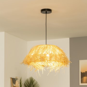 Brilagi - Suspension LED sur câble CERIA BOHO 1xE27/40W/230V Ø 40 cm raffia