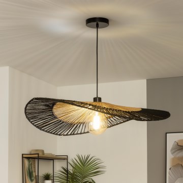 Brilagi - Suspension LED sur câble CERIA BOHO 1xE27/40W/230V Ø 50 cm noir/marron