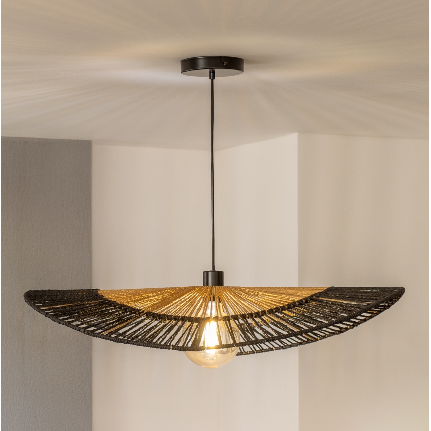 Brilagi - Suspension LED sur câble CERIA BOHO 1xE27/40W/230V Ø 50 cm noir/marron