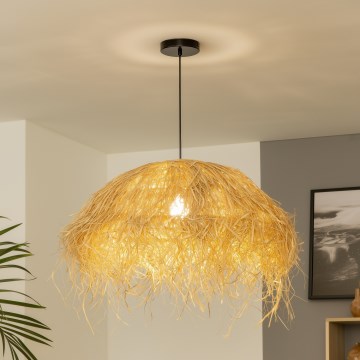 Brilagi - Suspension LED sur câble CERIA BOHO 1xE27/40W/230V Ø 60 cm en raphia