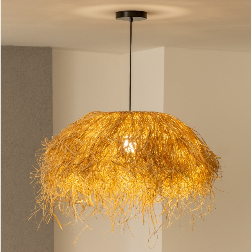 Brilagi - Suspension LED sur câble CERIA BOHO 1xE27/40W/230V Ø 60 cm en raphia