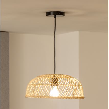 Brilagi - Suspension LED sur câble CERIA BOHO 1xE27/40W/230V Ø 60 cm en rotin