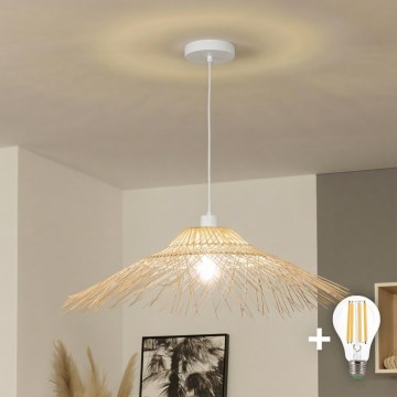 Brilagi - Suspension LED sur câble CERIA BOHO 1xE27/40W/230V Ø 70 cm bambou
