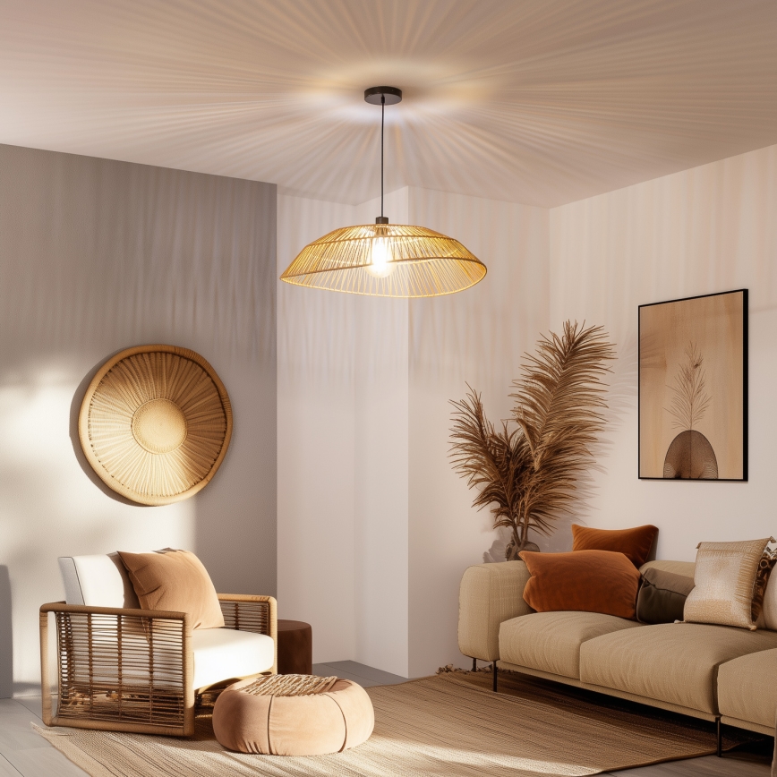 Brilagi - Suspension LED sur câble CERIA BOHO 1xE27/40W/230V Ø 70 cm marron