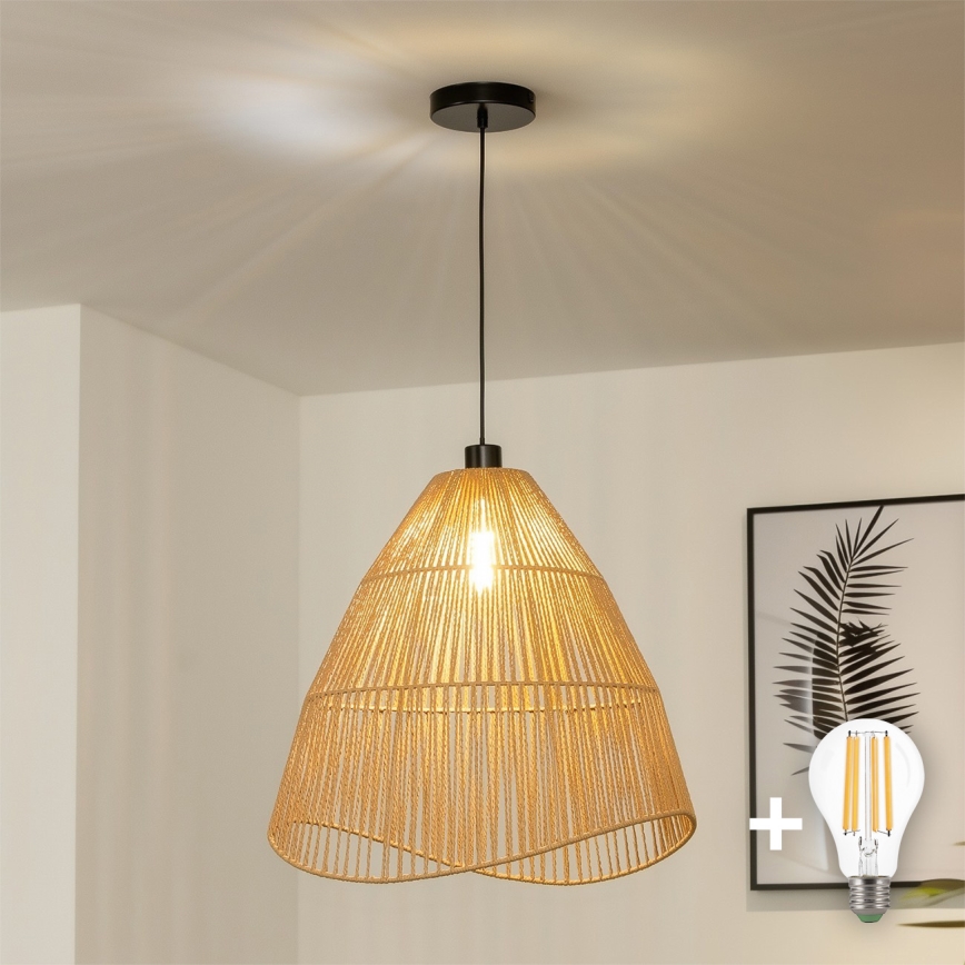 Brilagi - Suspension LED sur câble CERIA BOHO 1xE27/40W/230V Ø 70 cm marron