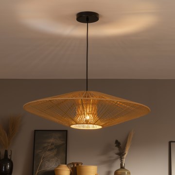 Brilagi - Suspension LED sur câble CERIA BOHO 1xE27/40W/230V Ø 70 cm noir/marron