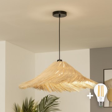 Brilagi - Suspension LED sur câble CERIA BOHO 1xE27/40W/230V Ø 70 cm rotin