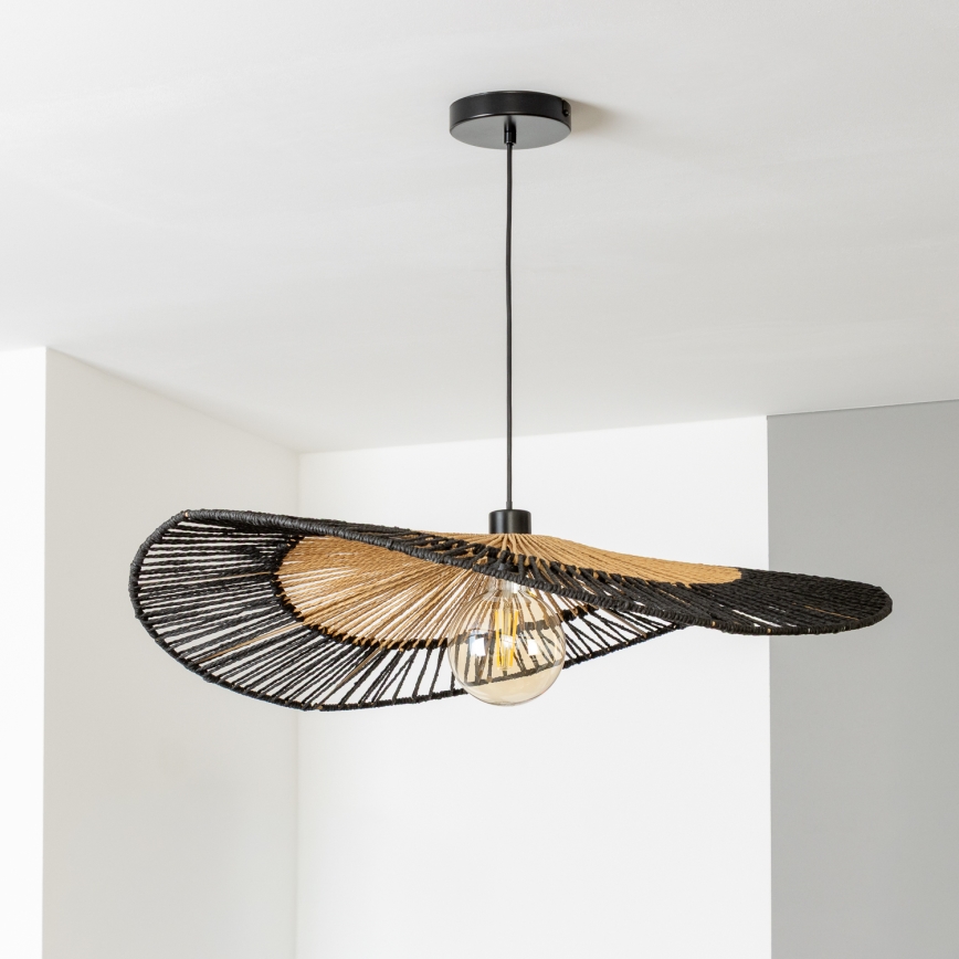 Brilagi - Suspension LED sur câble CERIA BOHO 1xE27/40W/230V Ø 80 cm noir/marron