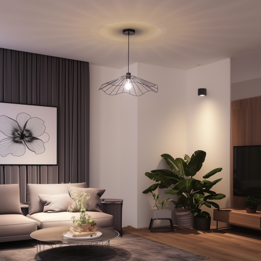 Brilagi - Suspension LED sur câble CERIA WIRE 1x E27 / 40 W / 230 V Ø 60 cm noire