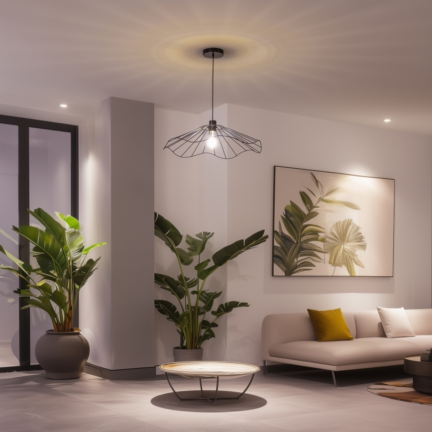 Brilagi - Suspension LED sur câble CERIA WIRE 1x E27 / 40 W / 230 V Ø 60 cm noire