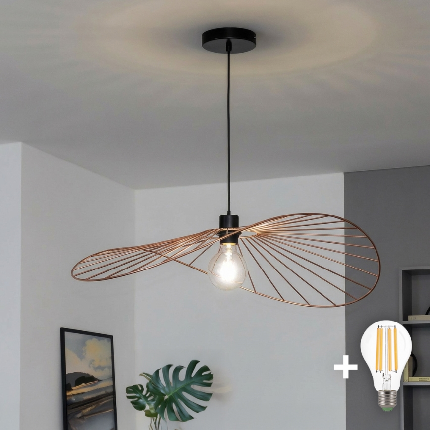 Brilagi - Suspension LED sur câble CERIA WIRE 1xE27/40W/230V 60x80 cm bronze