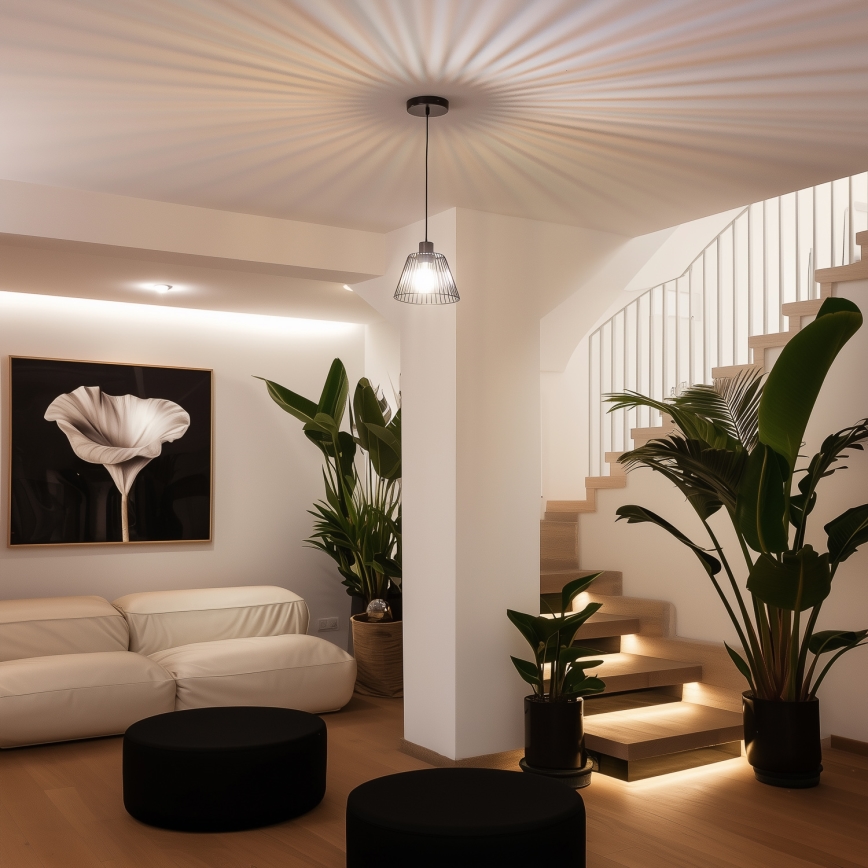 Brilagi - Suspension LED sur câble CERIA WIRE 1xE27/40W/230V Ø 21 cm noir