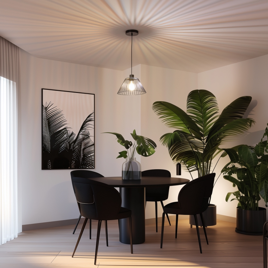 Brilagi - Suspension LED sur câble CERIA WIRE 1xE27/40W/230V Ø 30 cm noire