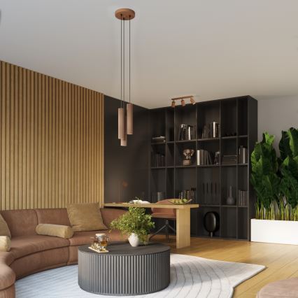 Brilagi - Suspension LED sur câble CRESTO 1xGU10/10W/230V marron